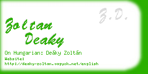 zoltan deaky business card