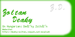 zoltan deaky business card